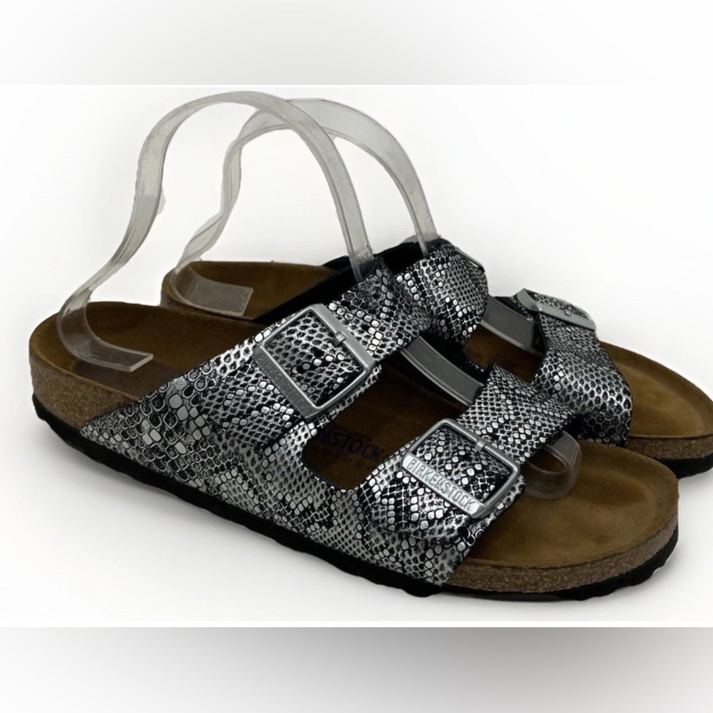 Birkenstock Arizona Metallic Shiny Python Snake Size EU 40 US 9 - 9.5 Soft Foot